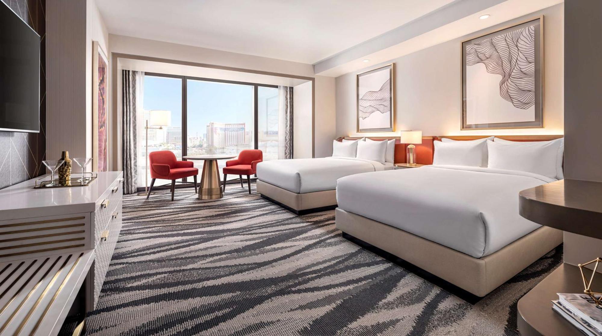 Conrad Las Vegas At Resorts World Exteriör bild A guest room at the Hilton Las Vegas